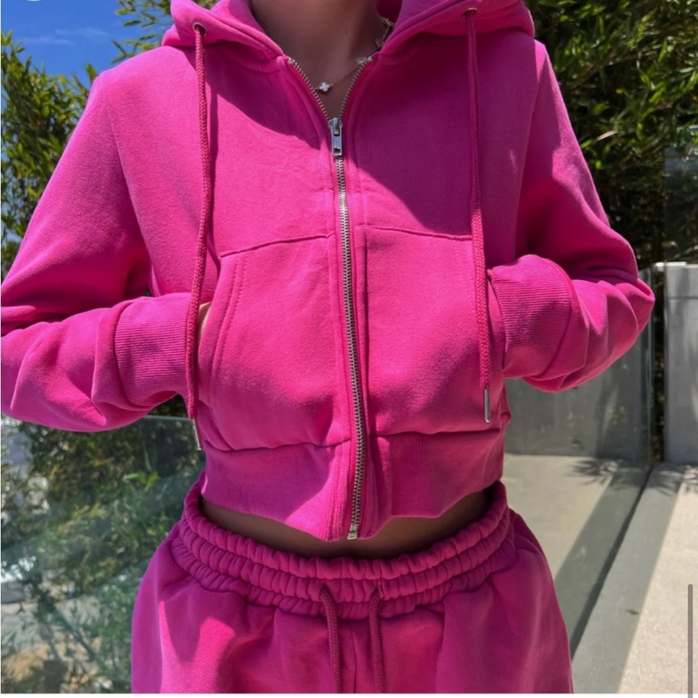 Strawberry Milk Mob - Hot Pink Cropped Zip and Short - Picture 8 of 8